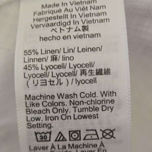 J.Crew Seaside Utility Cargo Pant White Linen Blend 2024 Beach Comfort Size 4 - Picture 8 of 9